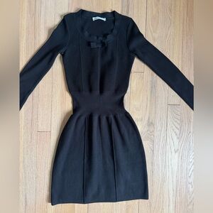 See by Chloe knit black dress with bow detail
